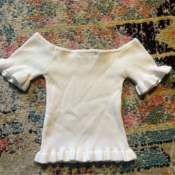 Lulus Off-Shoulder White baby tee XS - Picture 5 of 6